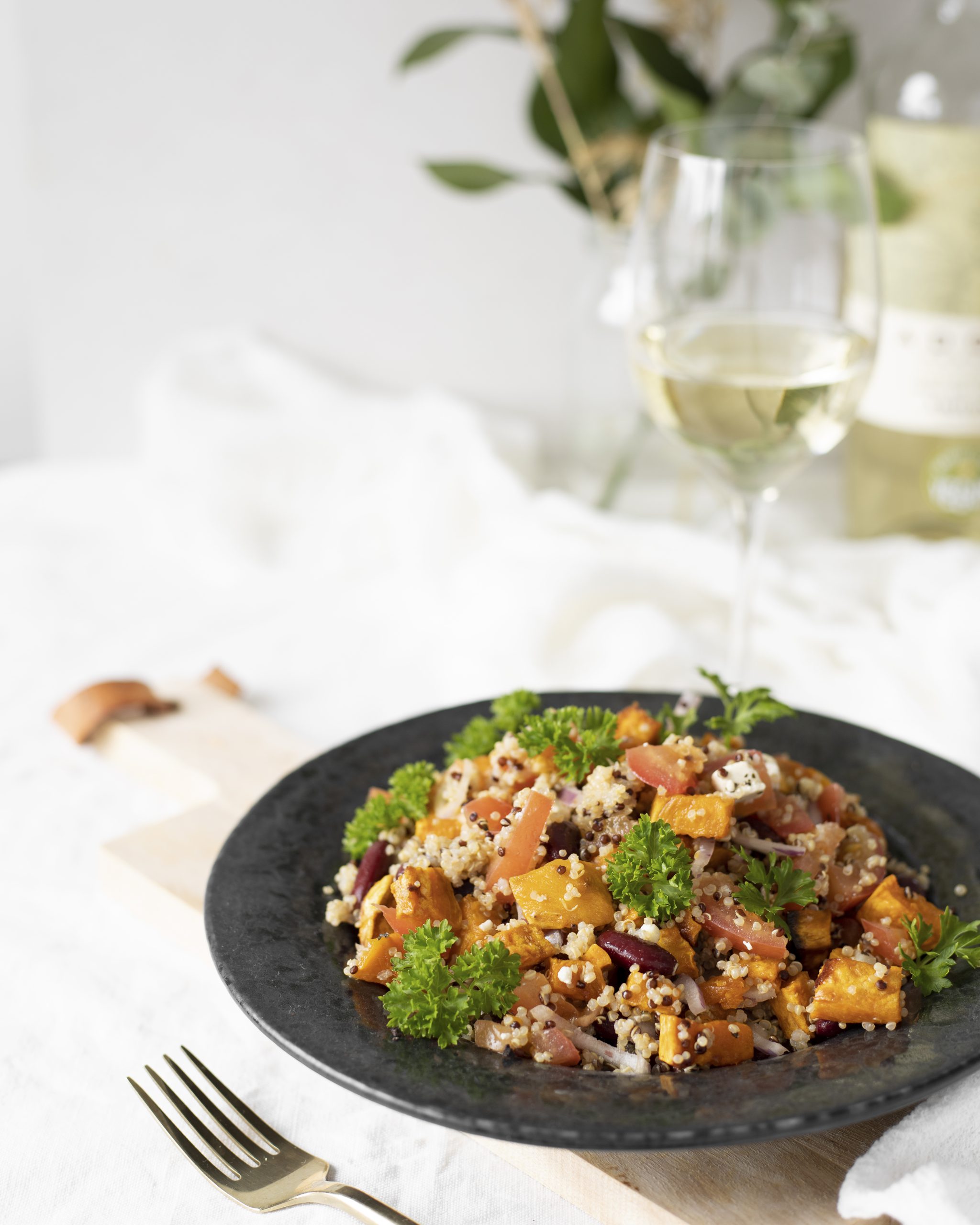 Sætkartöflu quinoa salat