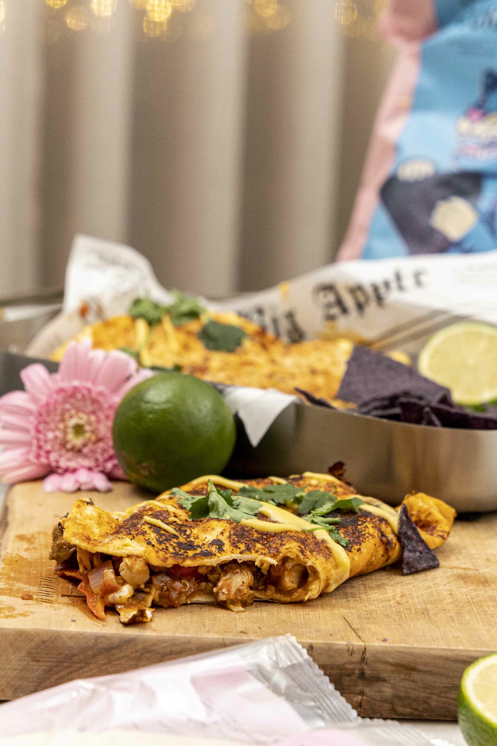 Djúsí taco með tættum kjúkling