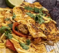 Djúsí taco með tættum kjúkling