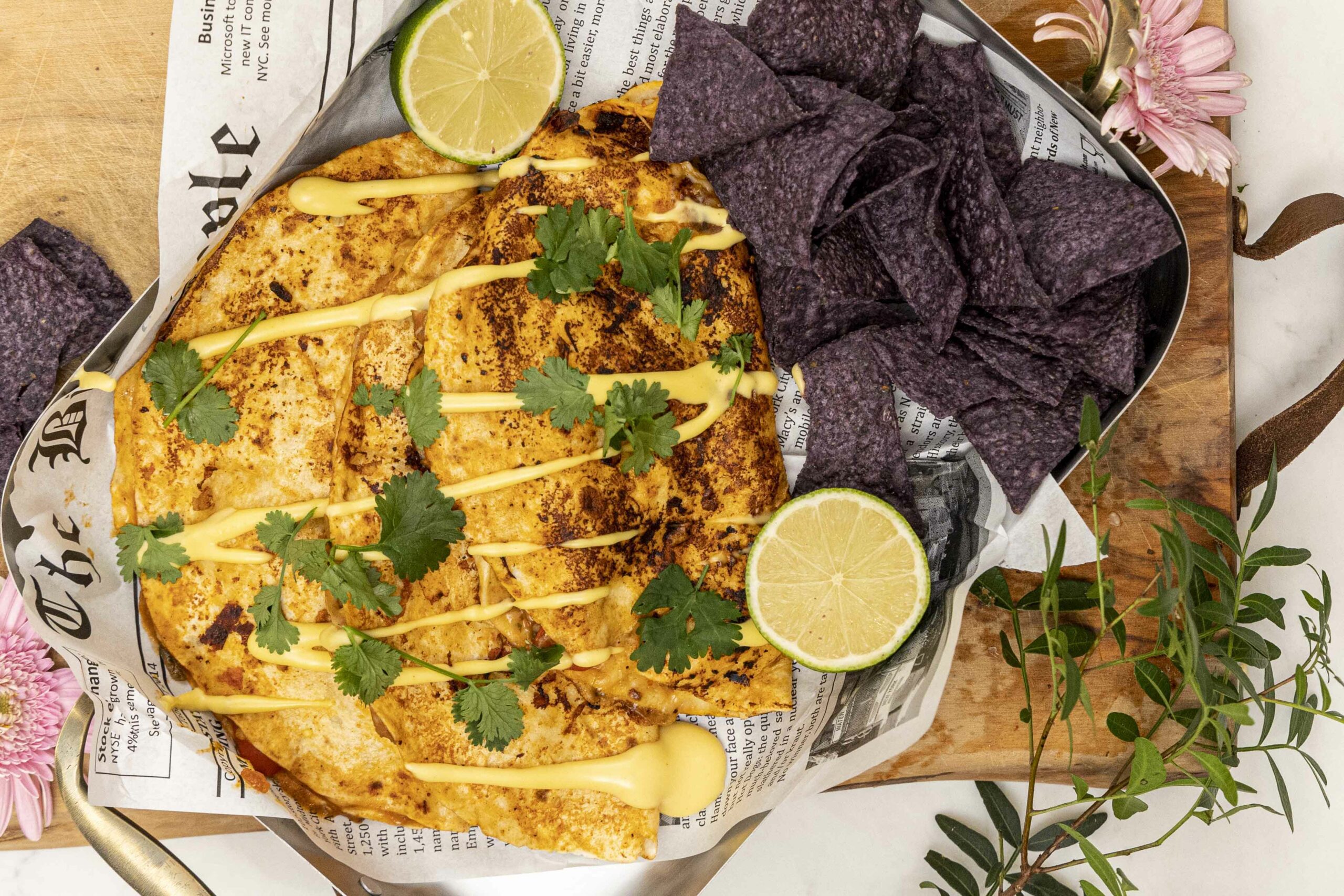 Djúsí taco með tættum kjúkling