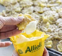 kramdar parmesan kartöflur með aioli derssingu