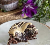 hnetursmjörs brownie bitar