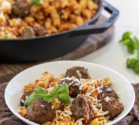 Kjötbollur og pasta
