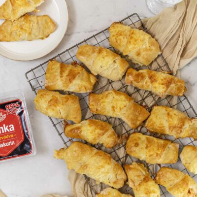 Ljúffeng skinkuhorn með silkiskorinni skinku