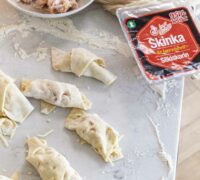 Ljúffeng skinkuhorn með silkiskorinni skinku