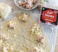 Ljúffeng skinkuhorn með silkiskorinni skinku