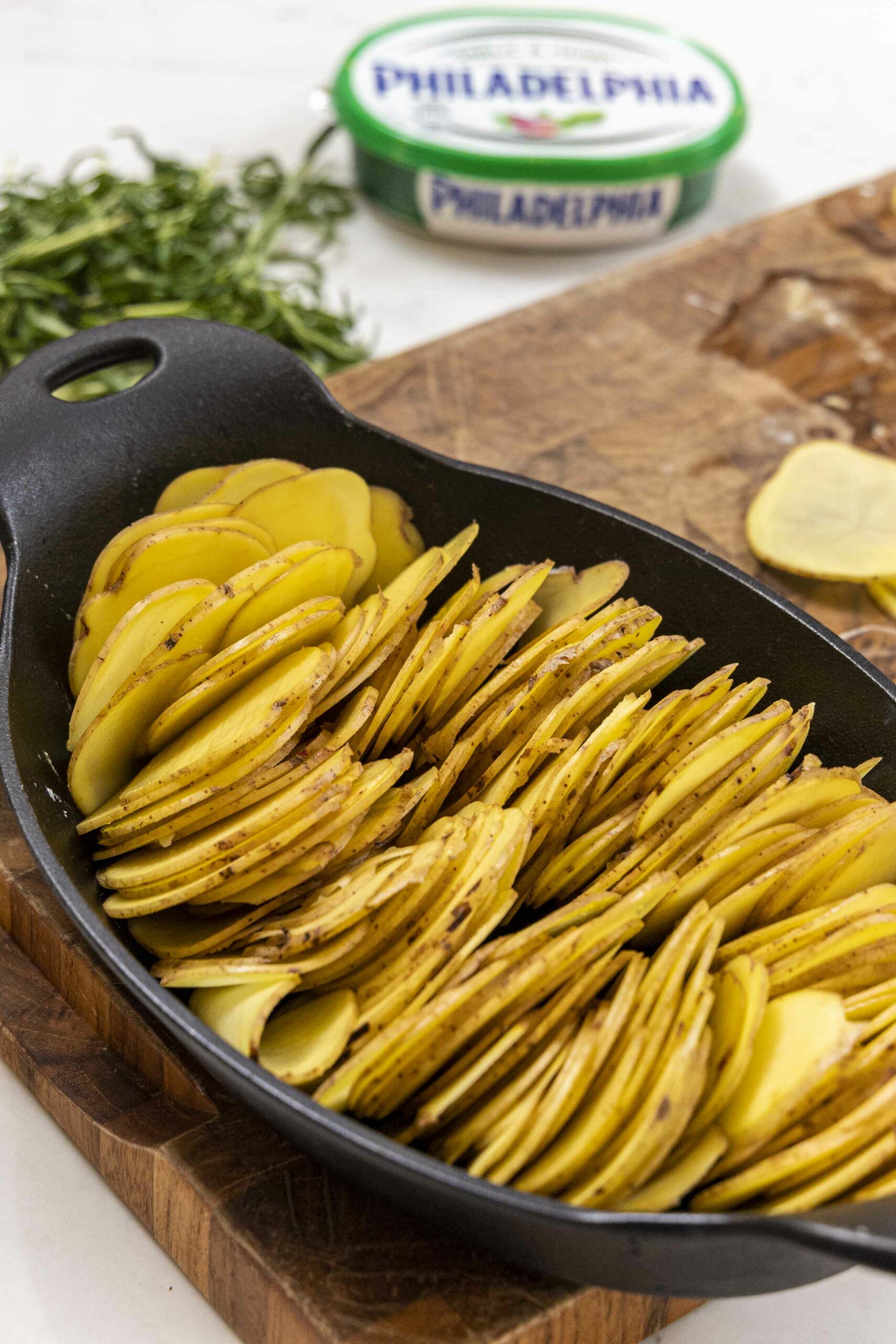 Ljúffengt rjómaosta kartöflugratín