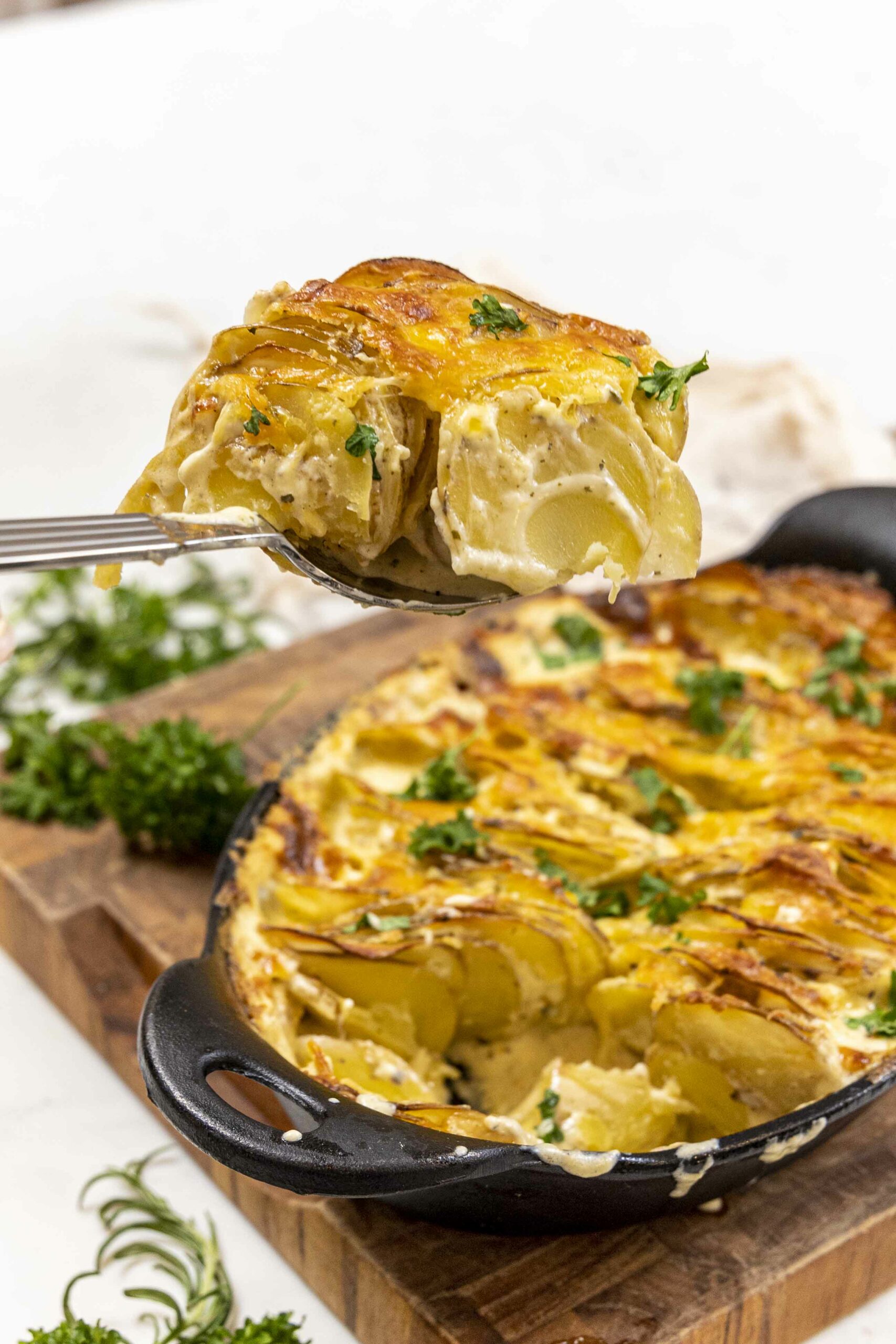 Ljúffengt rjómaosta kartöflugratín