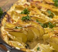 Ljúffengt rjómaosta kartöflugratín