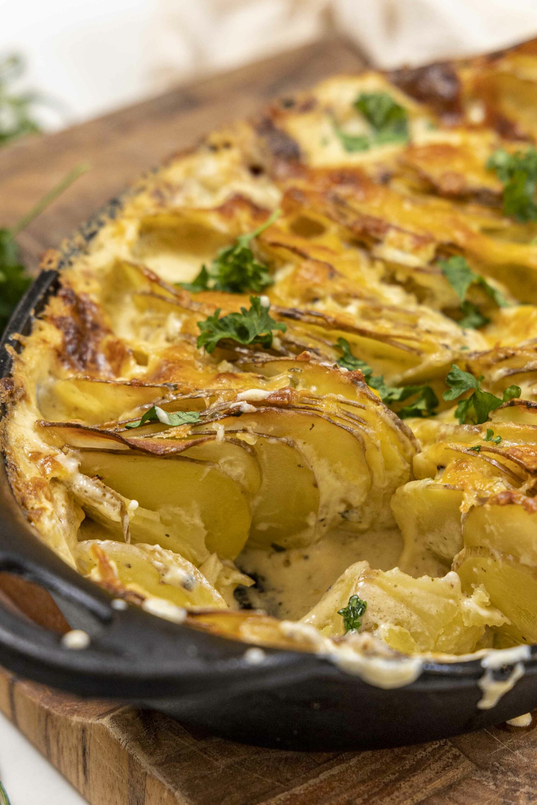 Ljúffengt rjómaosta kartöflugratín