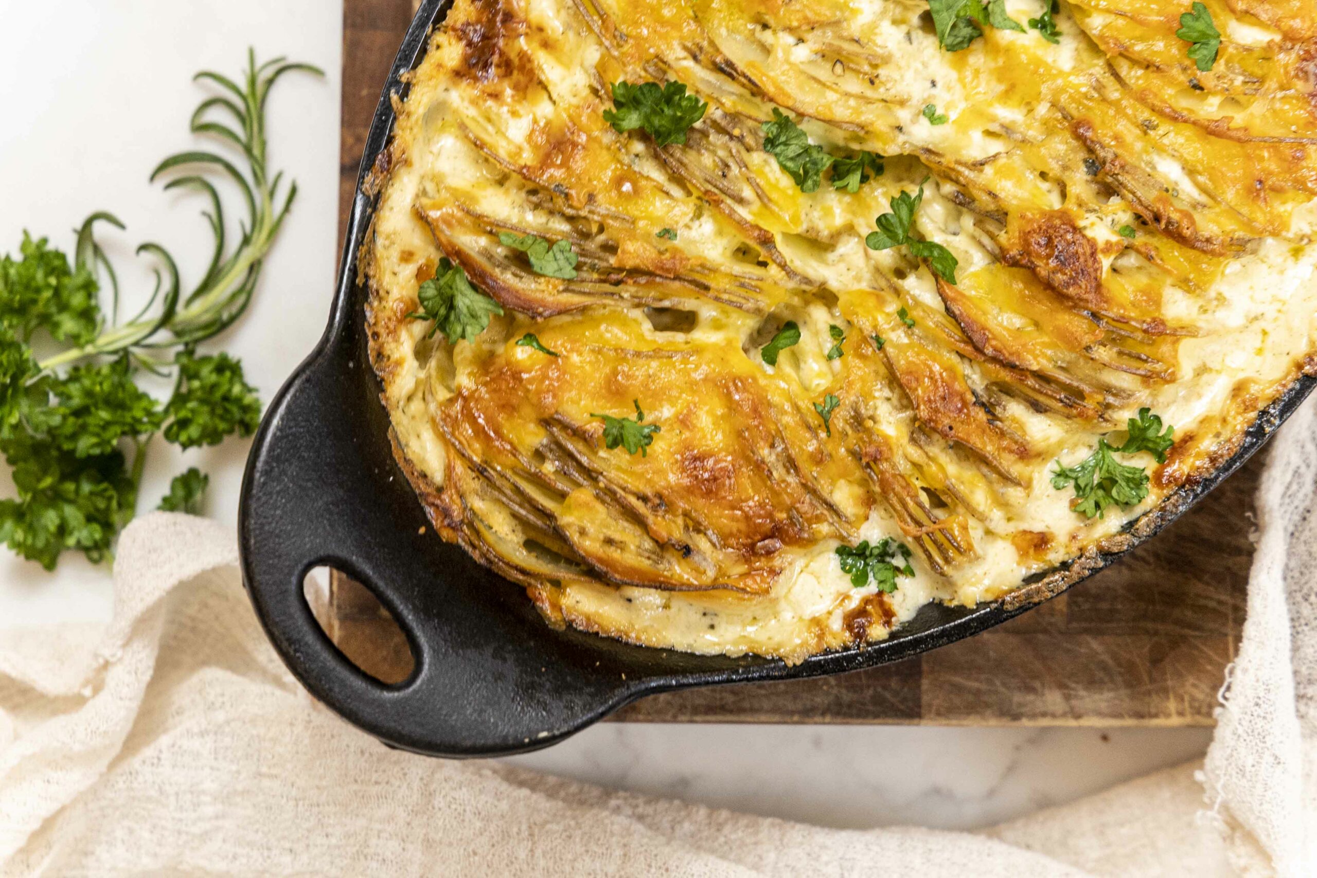 Ljúffengt rjómaosta kartöflugratín