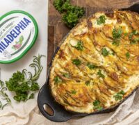 Ljúffengt rjómaosta kartöflugratín