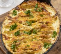 Ljúffengt rjómaosta kartöflugratín