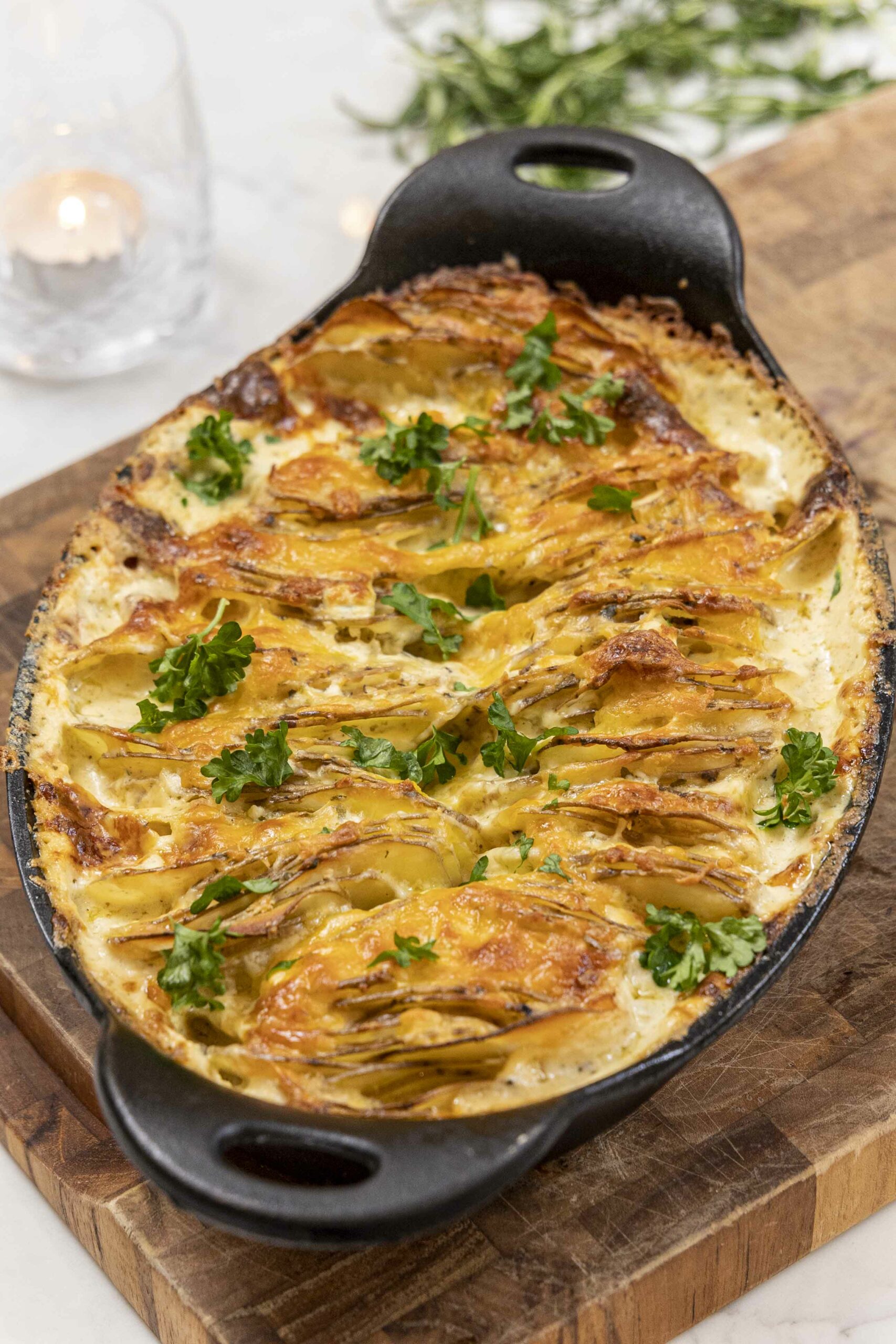 Ljúffengt rjómaosta kartöflugratín