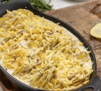 Ljúffengt rjómaosta kartöflugratín