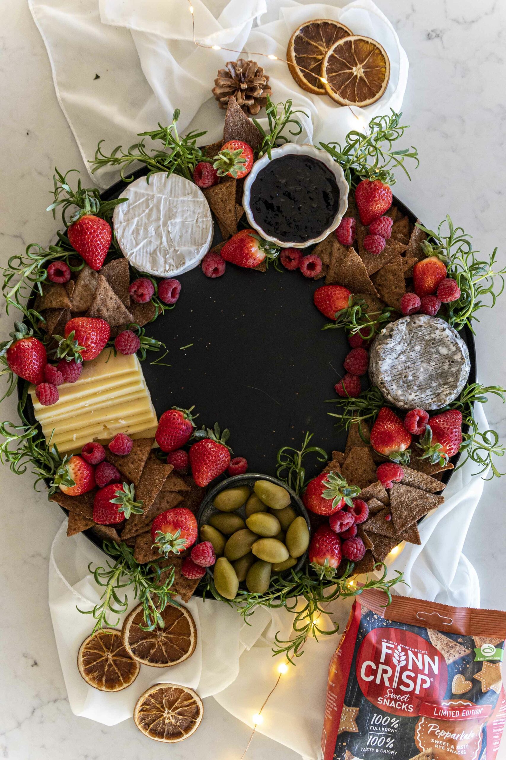 Jólaostabakki með piparköku snakki