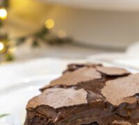 Brownie súkkulaðikaka með blautum toppi