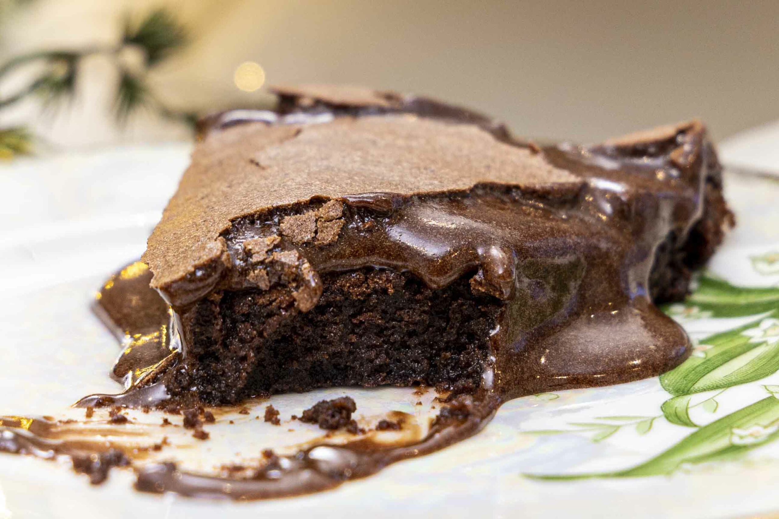 Brownie súkkulaðikaka með blautum toppi