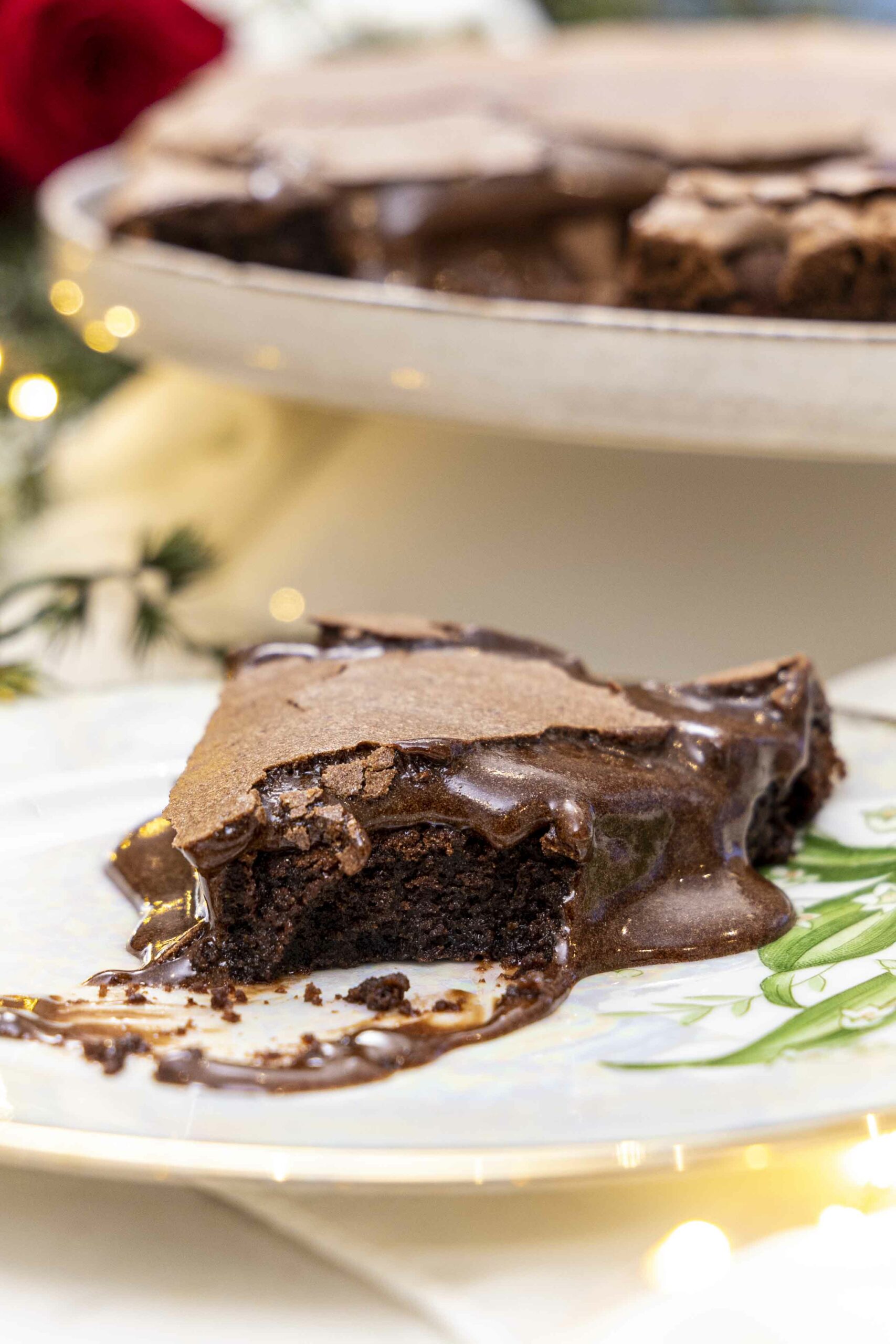 Brownie súkkulaðikaka með blautum toppi