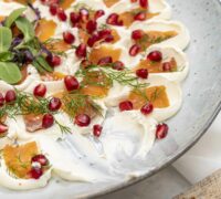 Forréttur reyktur lax með rjómaosti og dilli