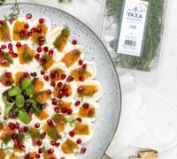 Forréttur reyktur lax með rjómaosti og dilli