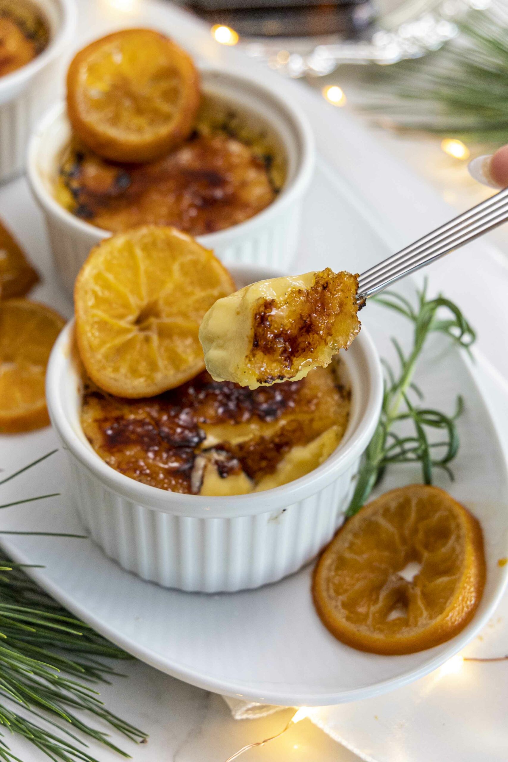 Cointreau Crème Brûlée með karamelluðum appelsínum