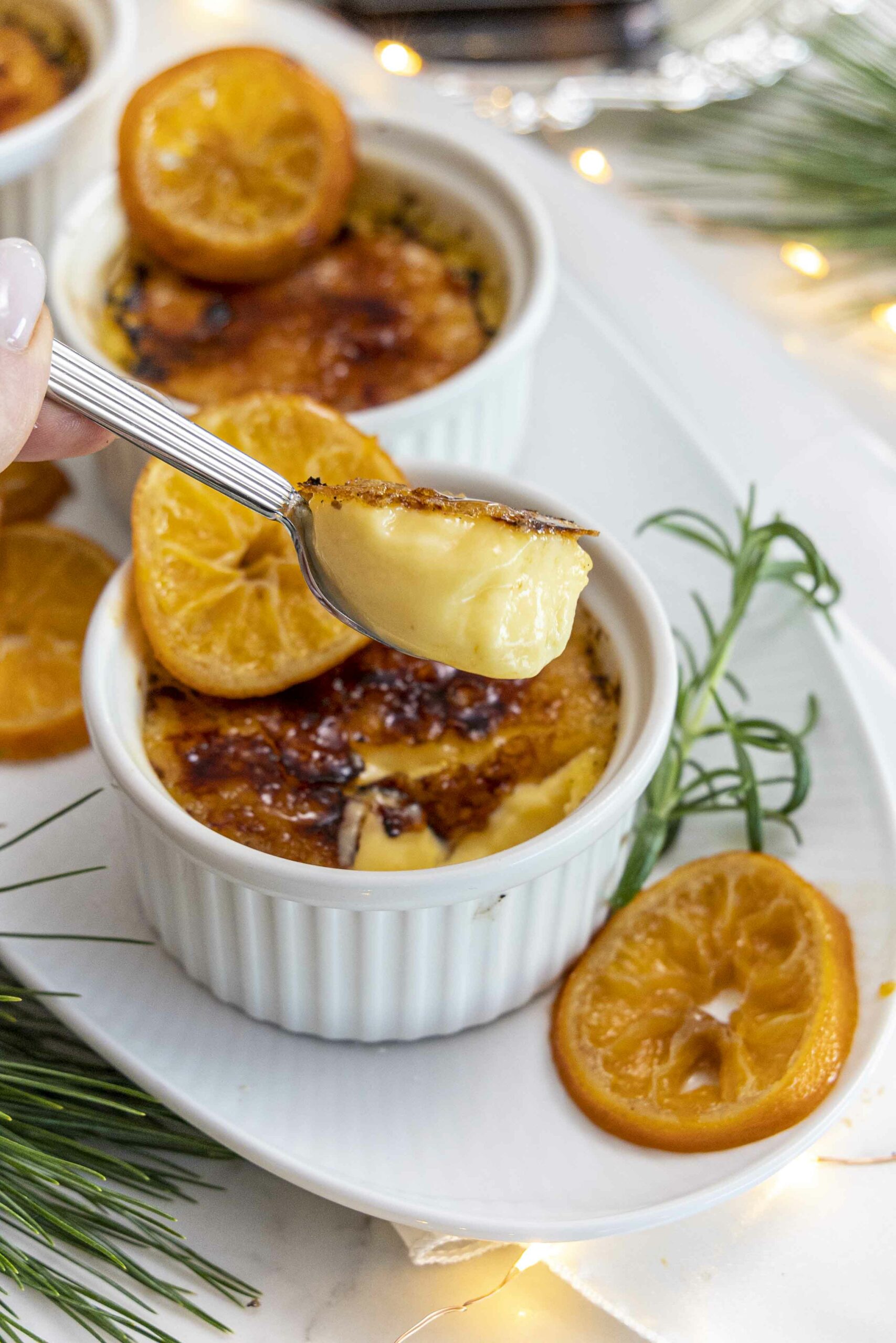 Cointreau Crème Brûlée með karamelluðum appelsínum