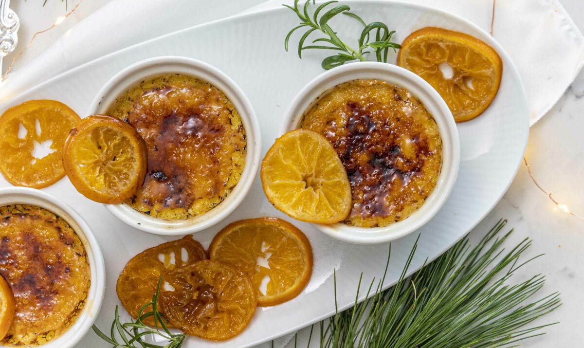 Cointreau Crème Brûlée með karamelluðum appelsínum