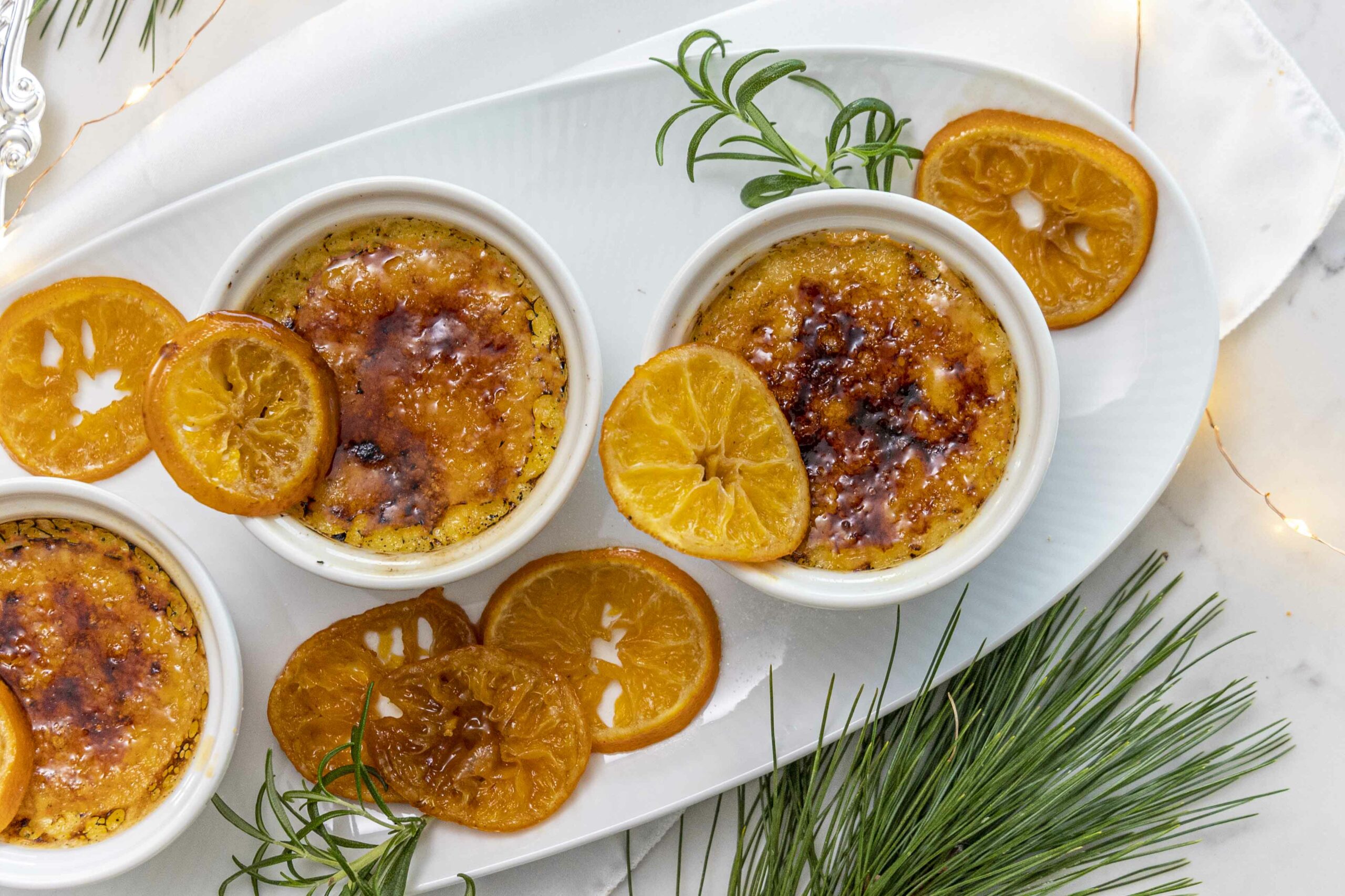 Cointreau Crème Brûlée með karamelluðum appelsínum
