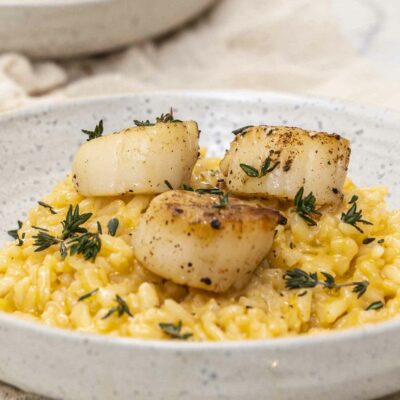 Hörpuskelja risotto