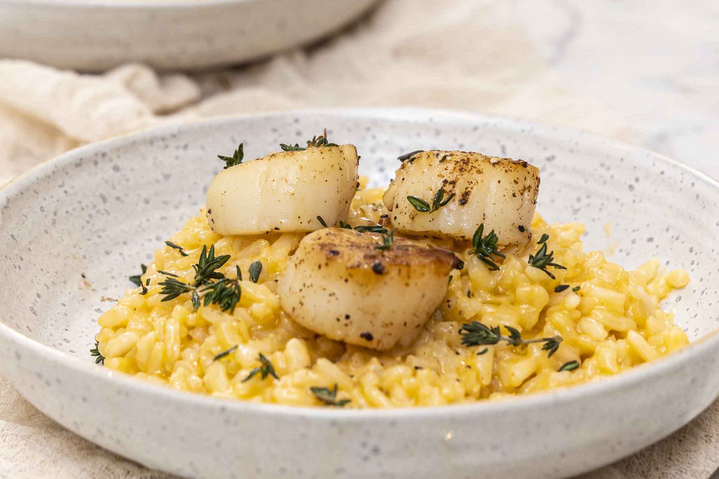 Hörpuskelja risotto