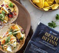 Fiski taco með fersku hrásalti og mangó sýrðum rjóma