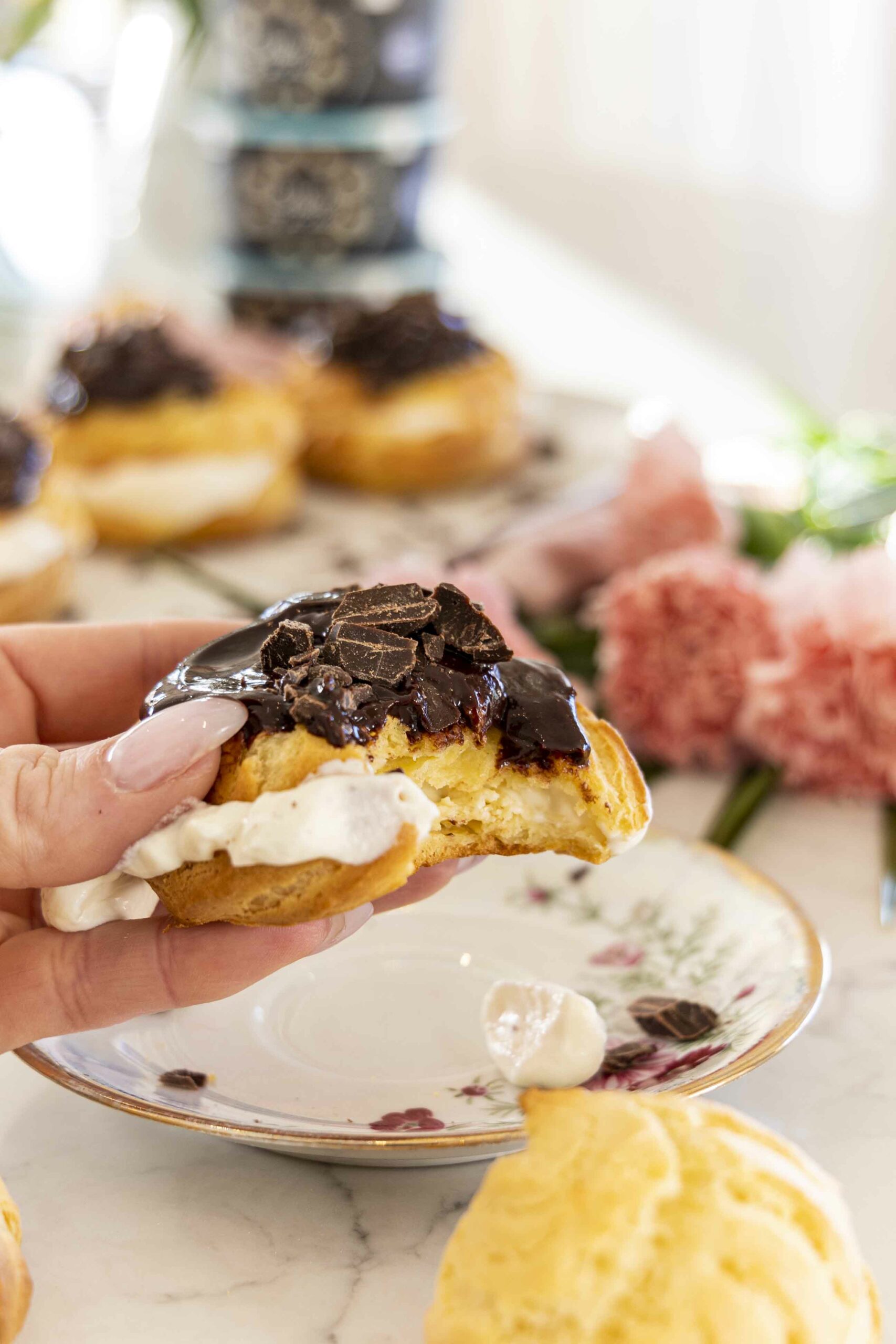 Stracciatella vatnsdeigsbollur