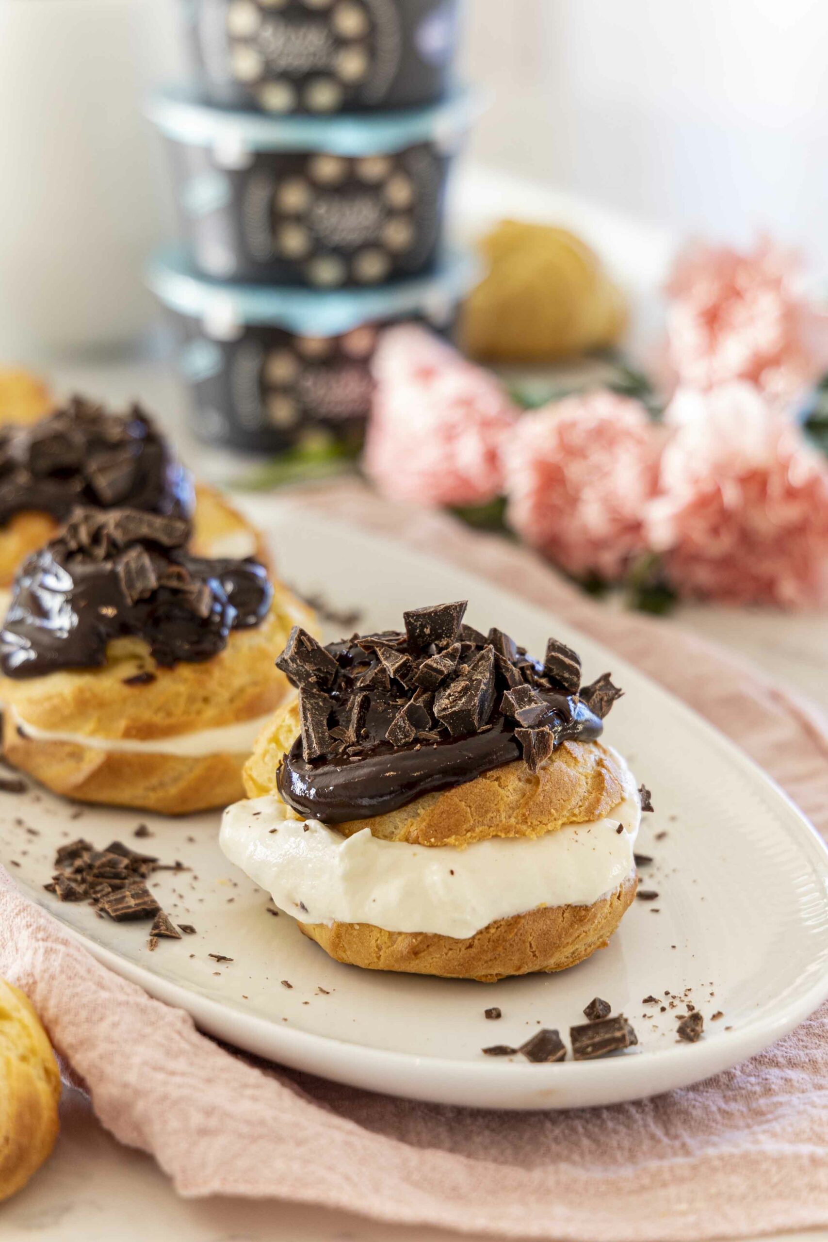 Stracciatella vatnsdeigsbollur