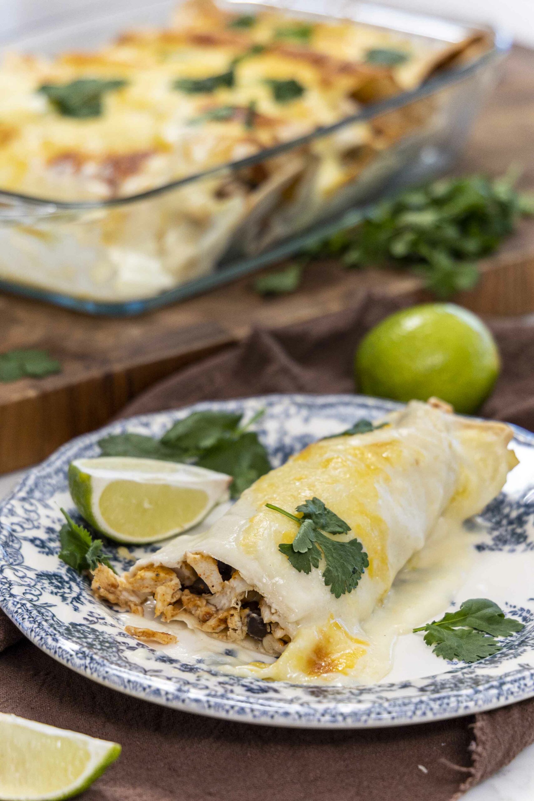 Extra djúsí Enchiladas í hvítri sósu