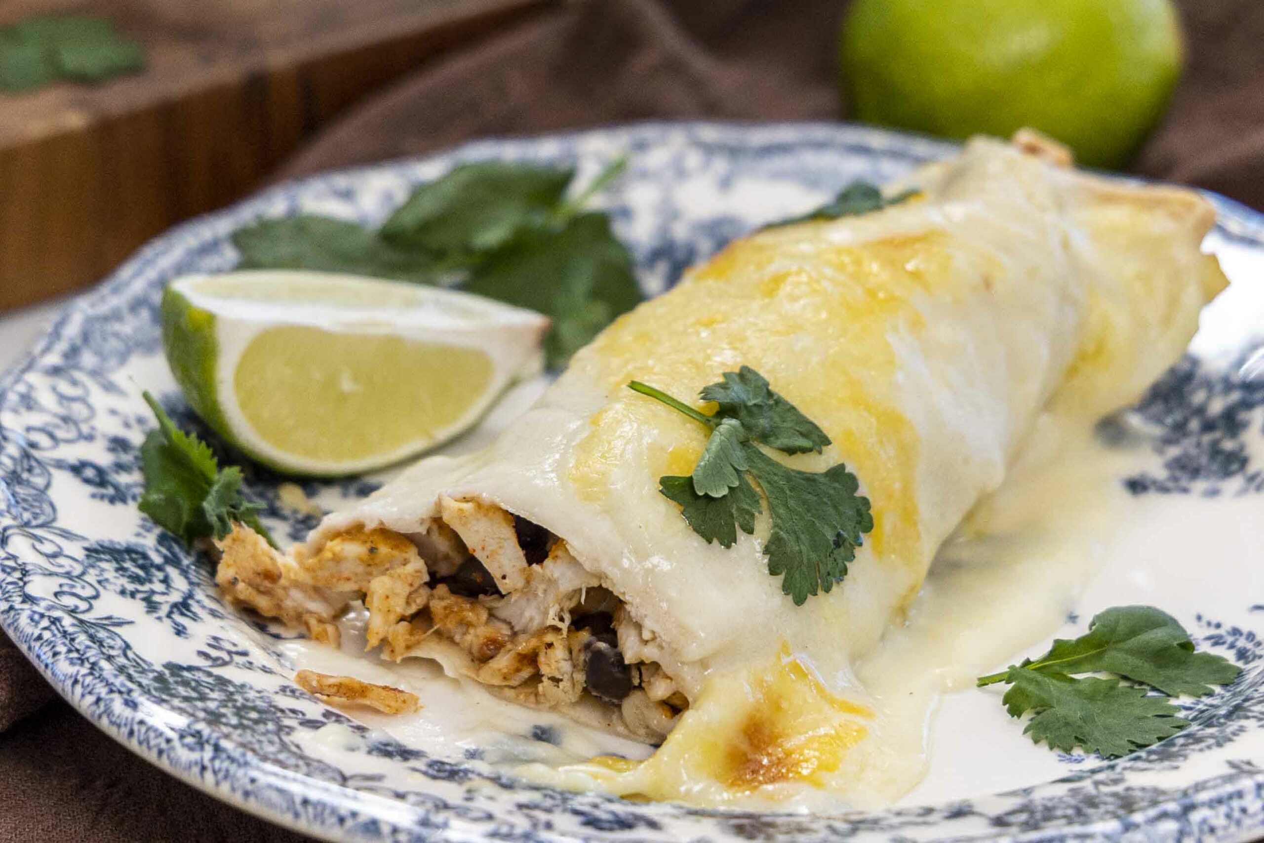 Extra djúsí Enchiladas í hvítri sósu