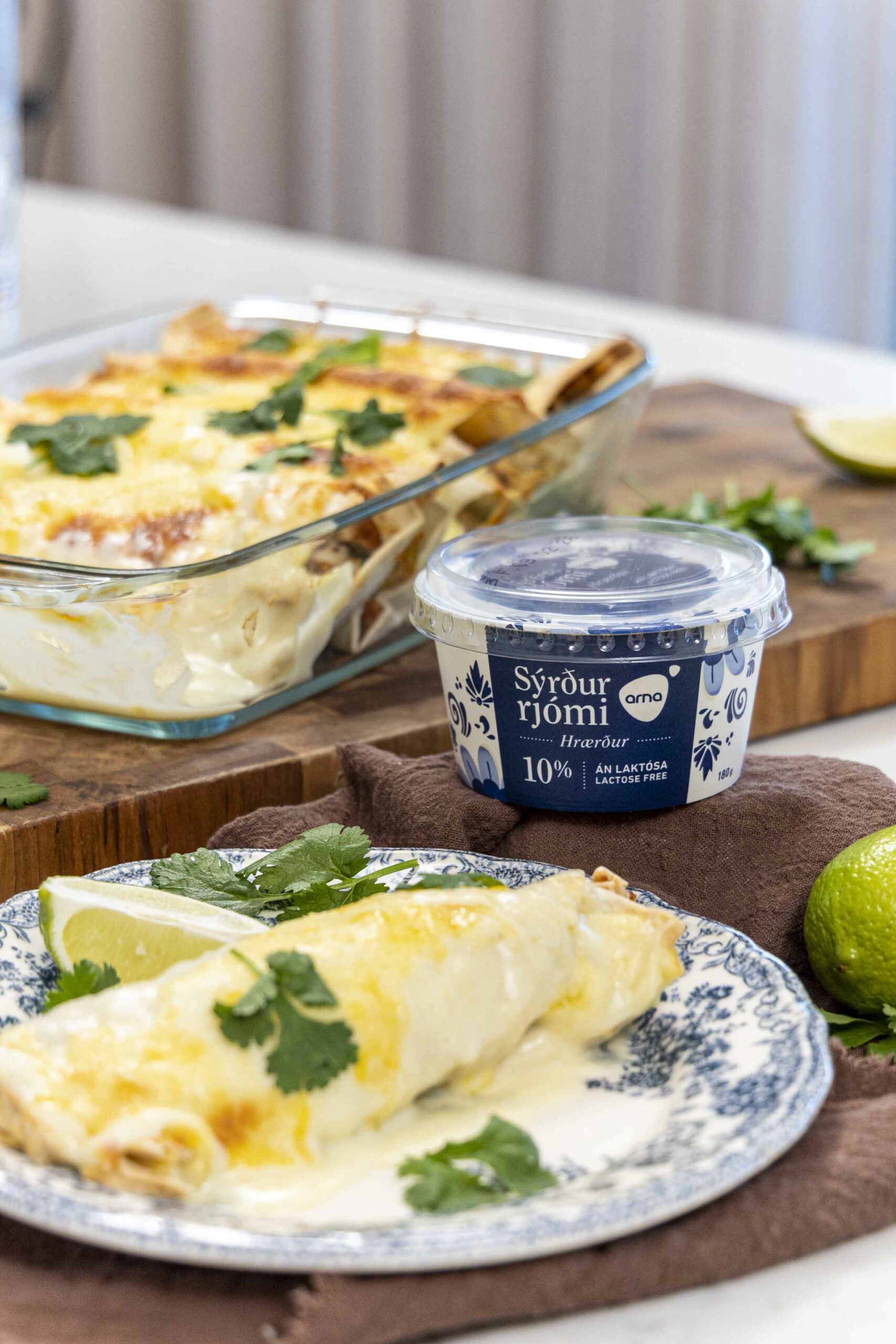 Extra djúsí Enchiladas í hvítri sósu