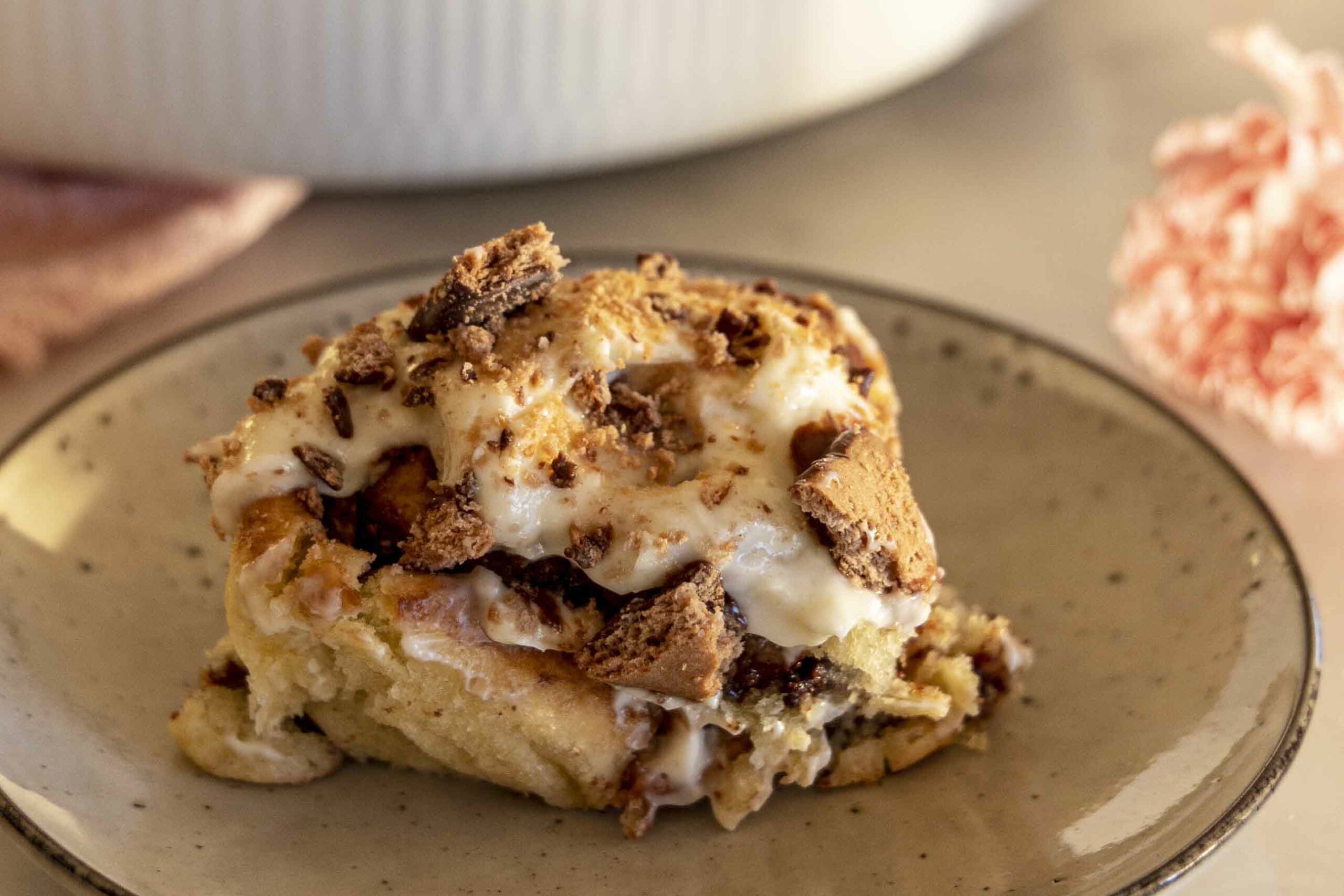 Súkkulaðisnúðar með krönsí kextoppi