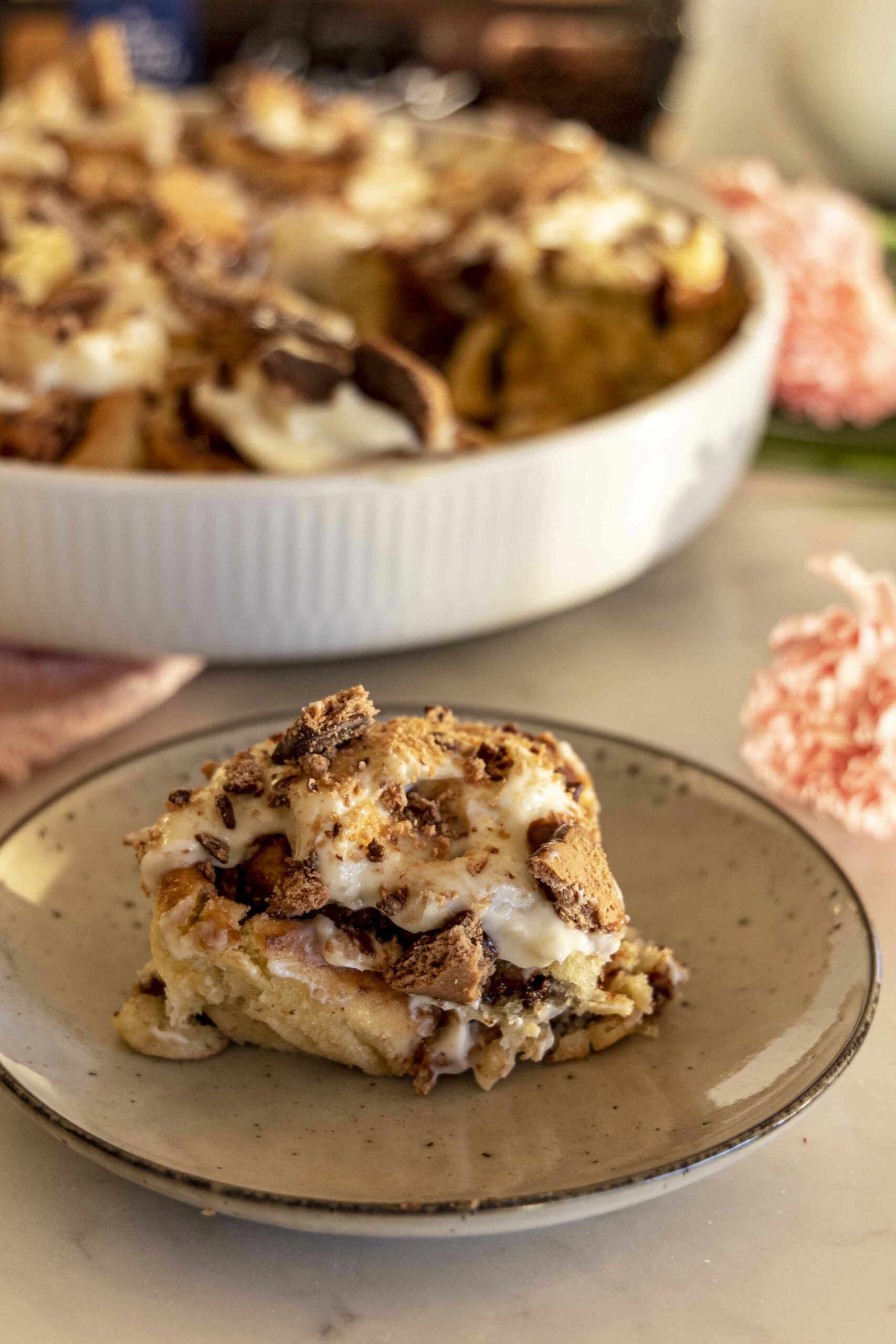 Súkkulaðisnúðar með krönsí kextoppi