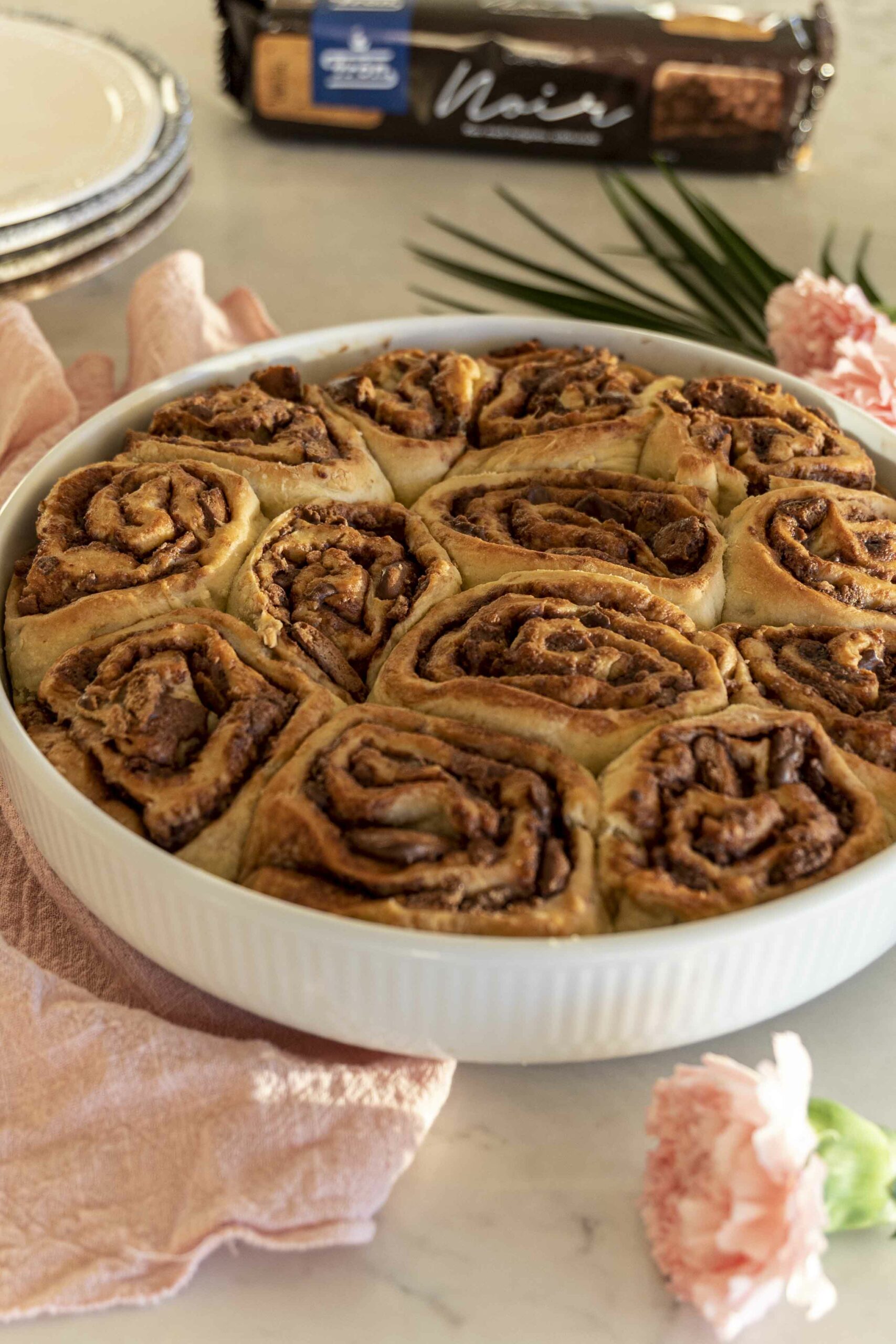 Súkkulaðisnúðar með krönsí kextoppi