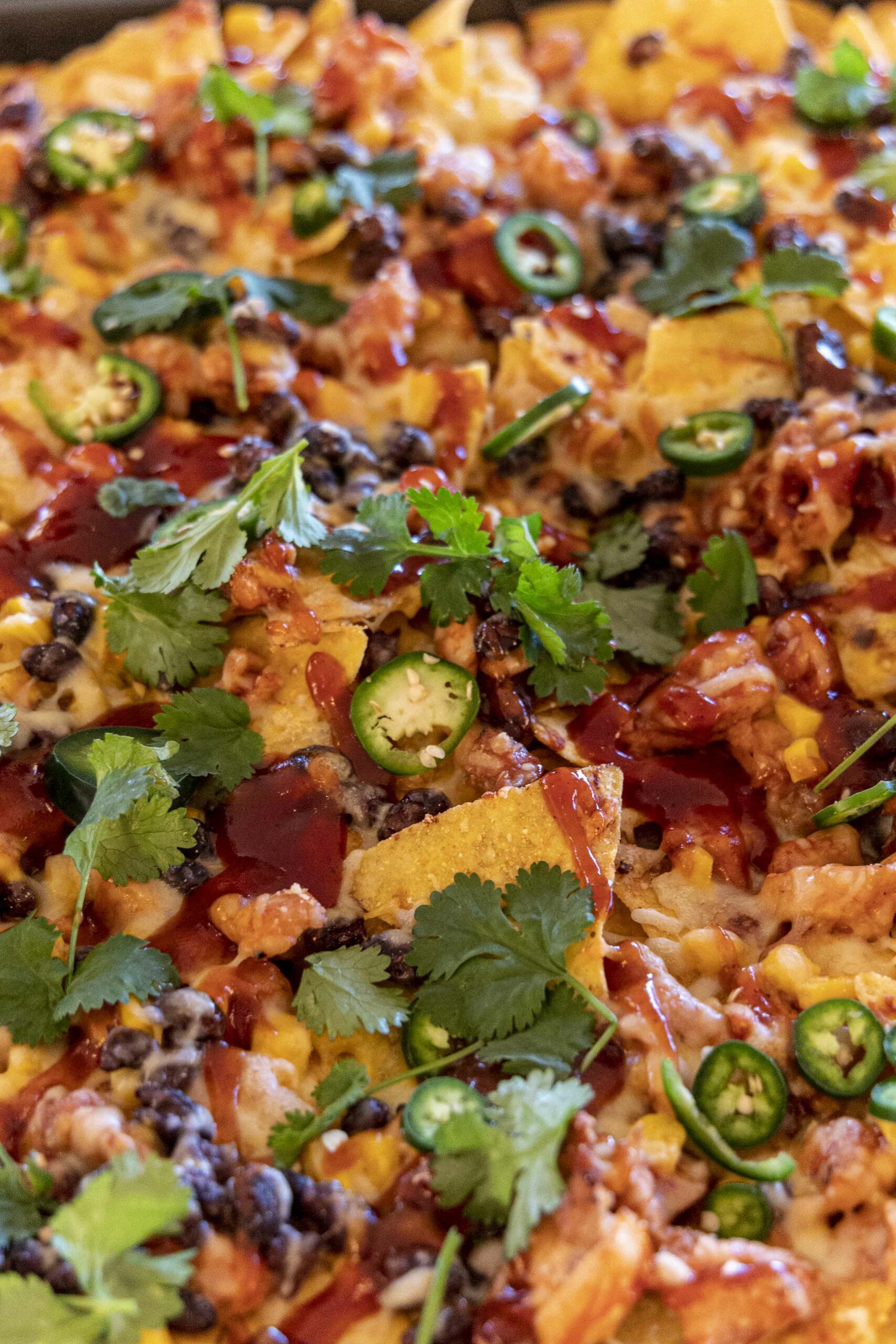 bbq kjúklinga super nachos