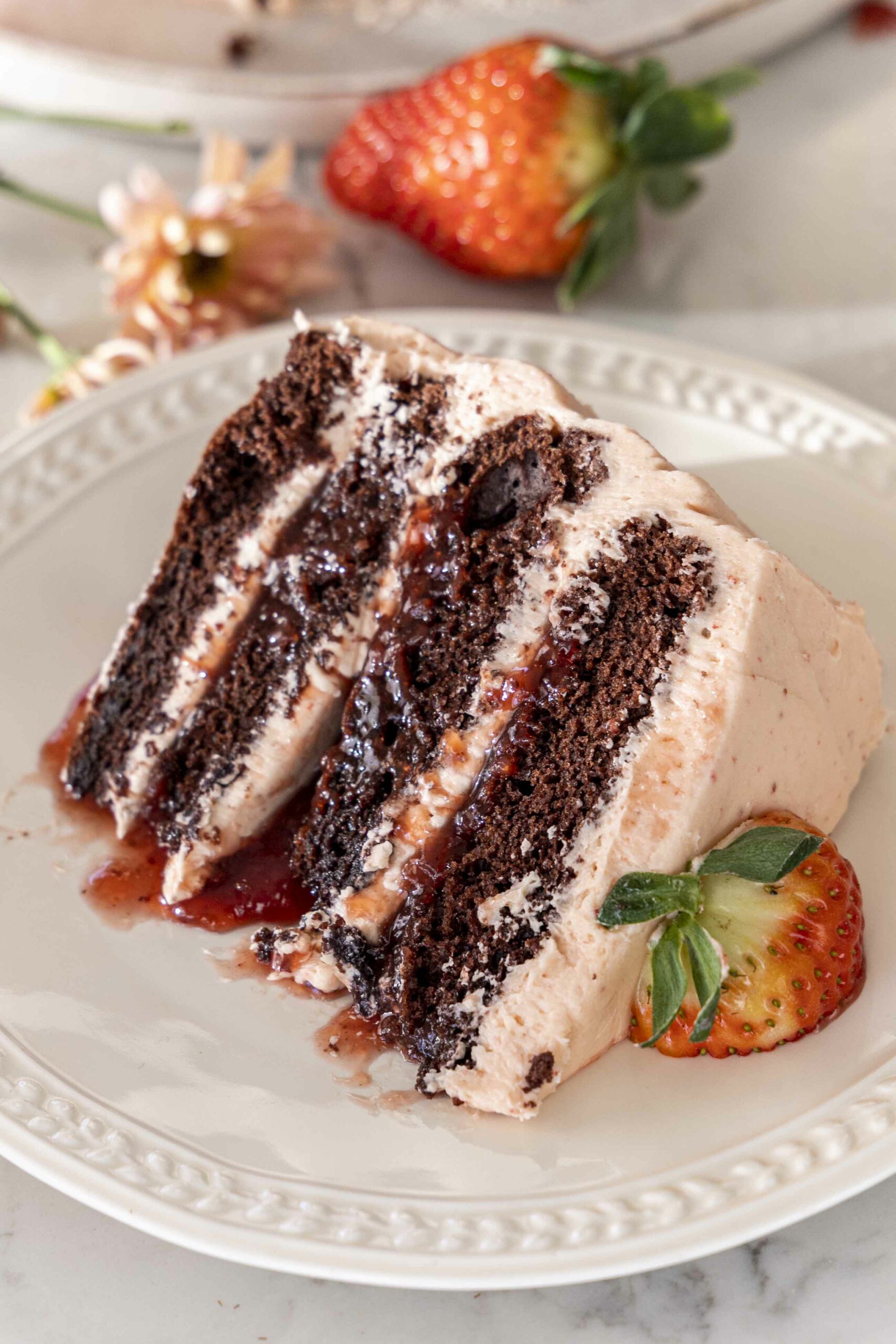 Jarðaberja súkkulaðikaka