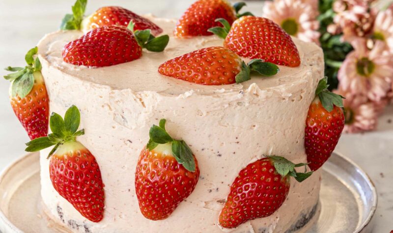 Jarðaberja súkkulaðikaka