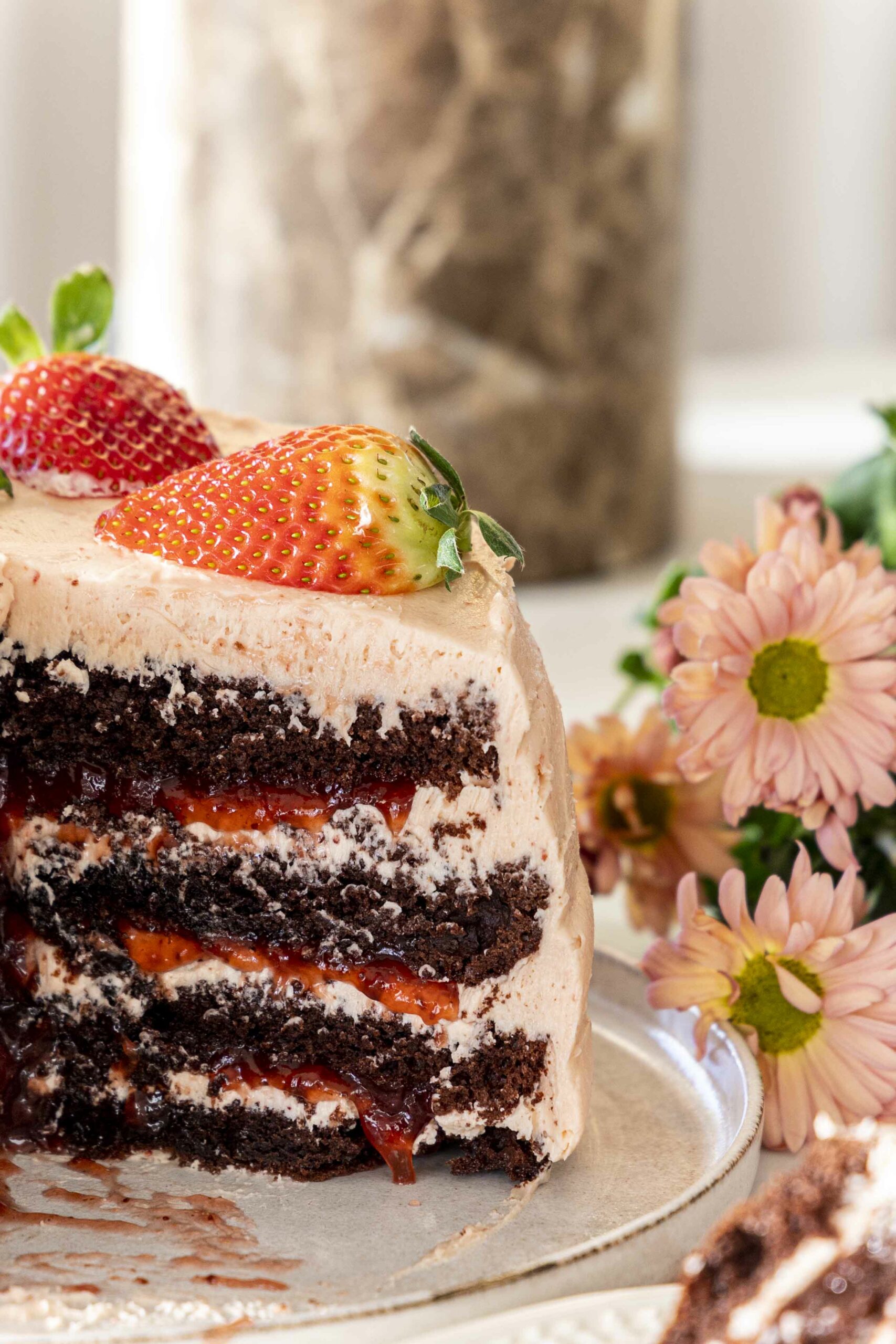 Jarðaberja súkkulaðikaka