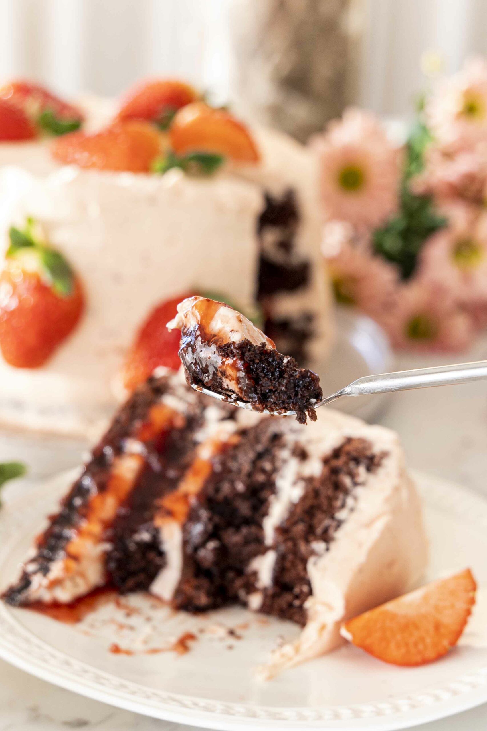 Jarðaberja súkkulaðikaka