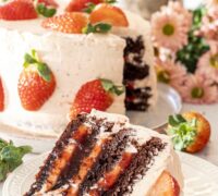 Jarðaberja súkkulaðikaka