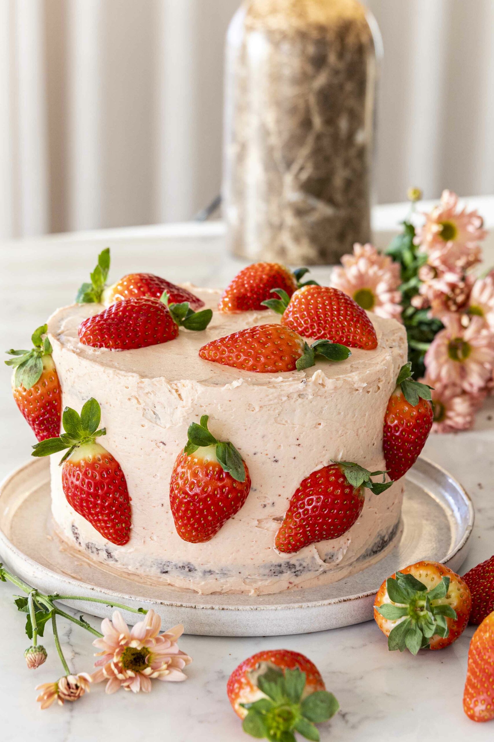 Jarðaberja súkkulaðikaka