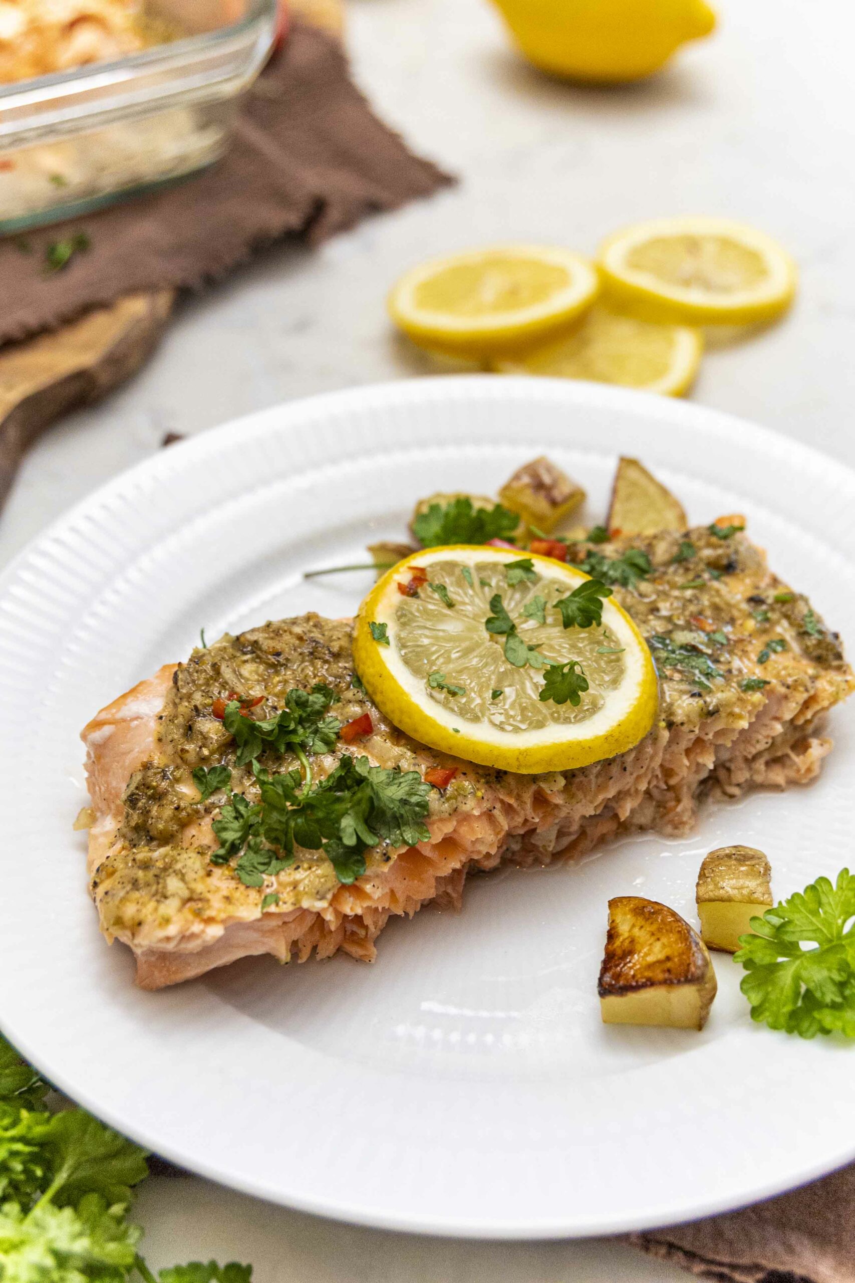 Sítrónupipars og hunangs landlax