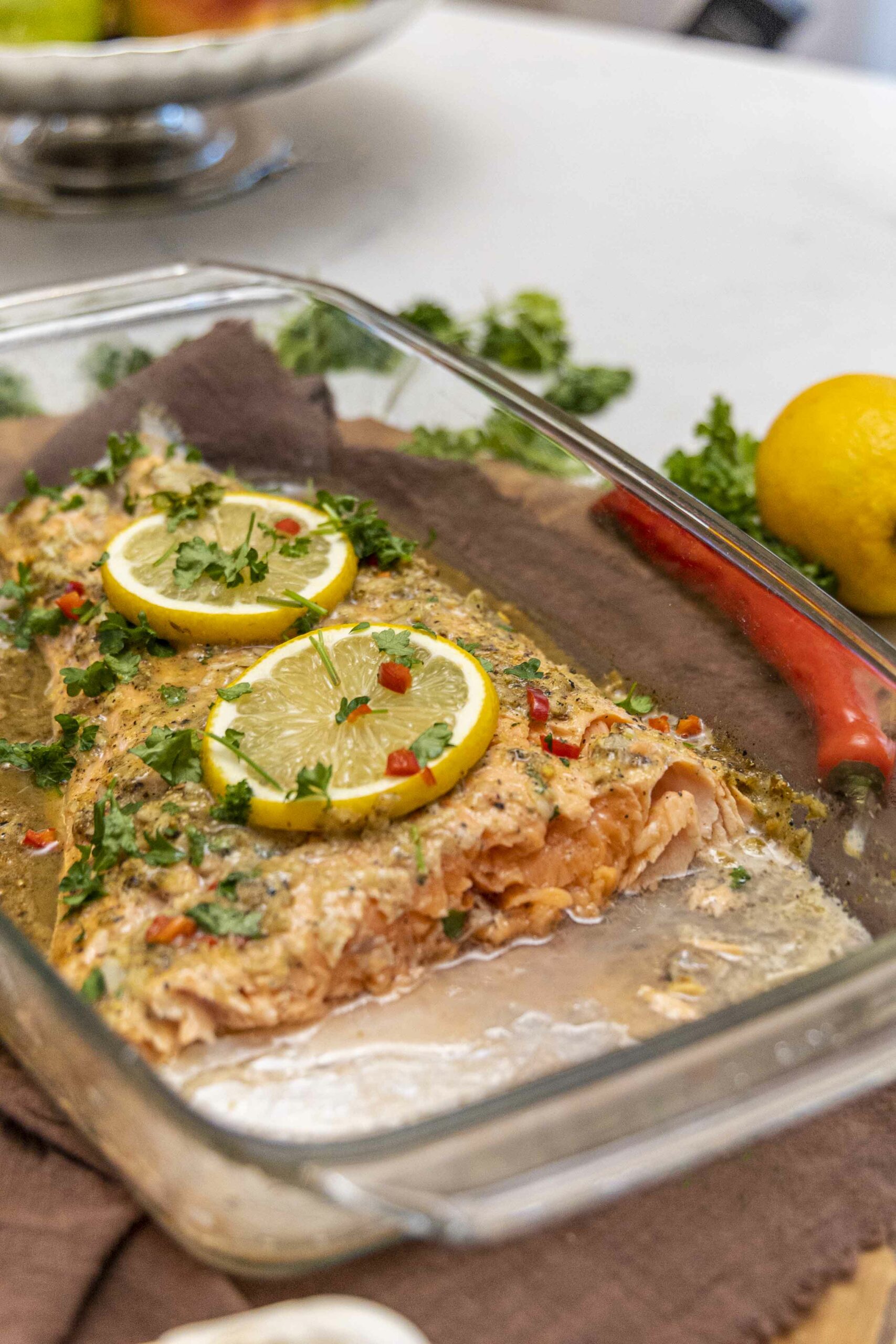 Sítrónupipars og hunangs landlax