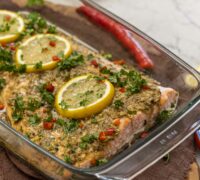 Sítrónupipars og hunangs landlax